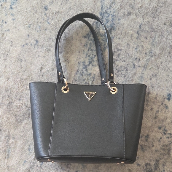 Guess Handbags - Guess Elegant Black Tote with Gold Details